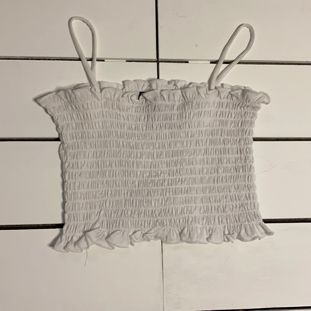 White ribbed crop top